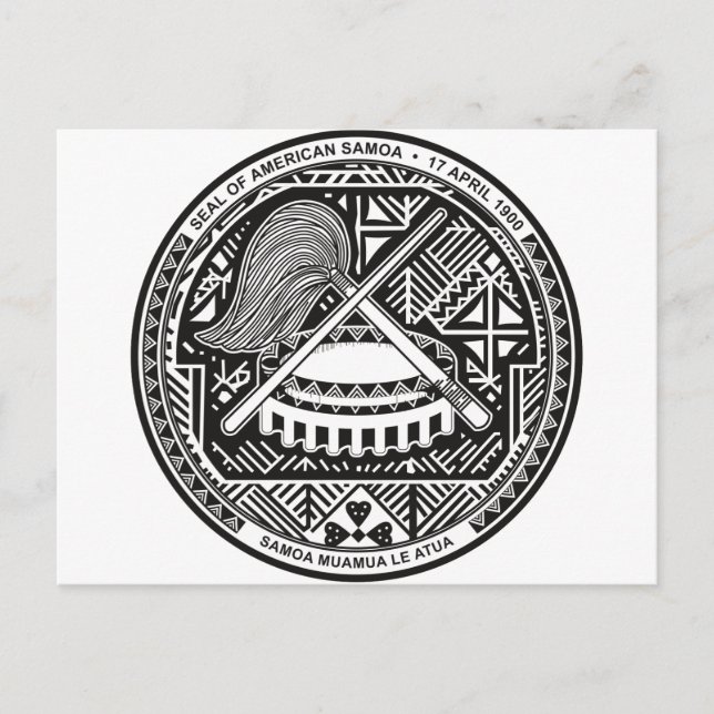 American Samoa Coat of arm AS Postcard (Front)