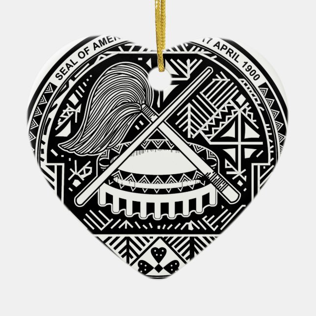American Samoa Coat of Arms Ceramic Tree Decoration (Front)