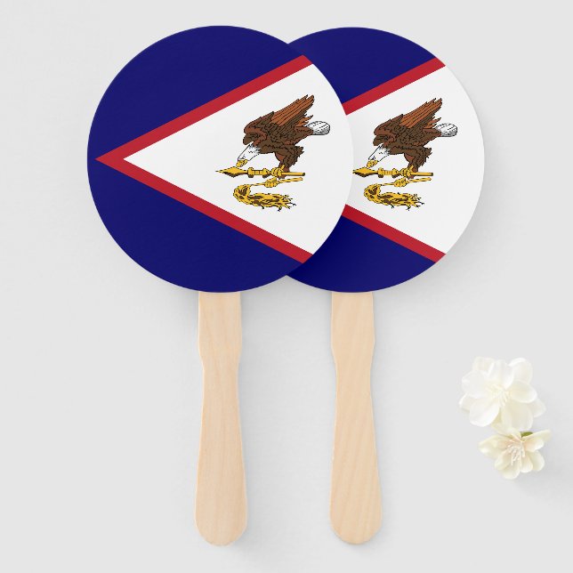 American Samoa flag Hand Fan (Front and Back)