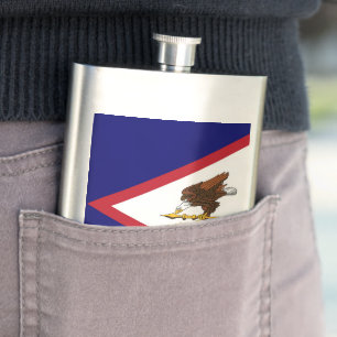 American Samoa flag Hip Flask