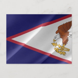 American Samoa - Flag waving - Postcard