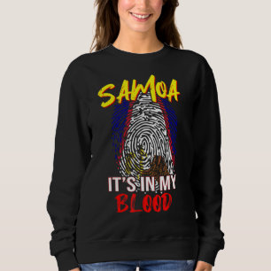 American Samoa It's In My Blood Samoan Flag Finger Sweatshirt