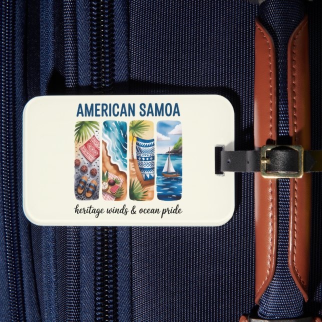 American Samoa Luggage Tag – Winds & Ocean (Front Insitu 4)
