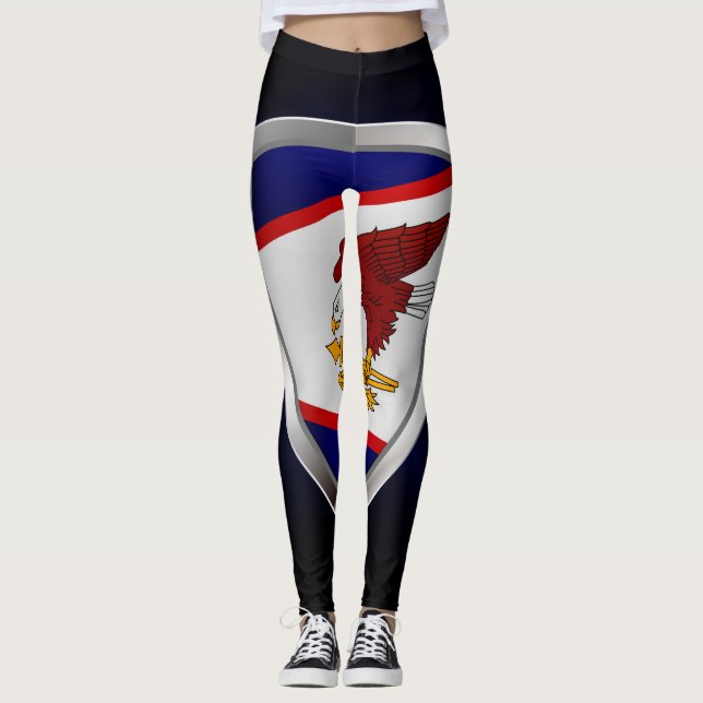 American Samoa Metallic Emblem Leggings (Front)