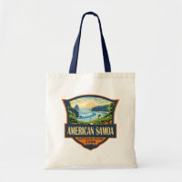 American Samoa National Park Illustration Retro