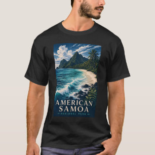 American Samoa National Park Modern Woodblock T-Shirt