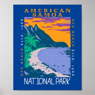 American Samoa National Park Ofu Beach Distressed Poster