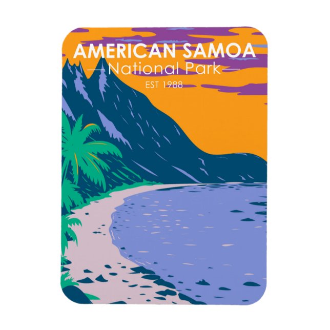 American Samoa National Park Ofu Beach Magnet (Vertical)