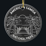 American Samoa National Park Ofu Beach Monoline  Ceramic Tree Decoration<br><div class="desc">American Samoa monoline design. The park was established in 1988 and is a tropical preserve of rain forest and coral reef in the south-central Pacific Ocean islands of the U.S. territory of American Samoa.</div>