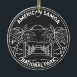 American Samoa National Park Ofu Beach Monoline  Ceramic Tree Decoration<br><div class="desc">American Samoa monoline design. The park was established in 1988 and is a tropical preserve of rain forest and coral reef in the south-central Pacific Ocean islands of the U.S. territory of American Samoa.</div>
