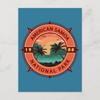 American Samoa National Park Retro Compass Emblem