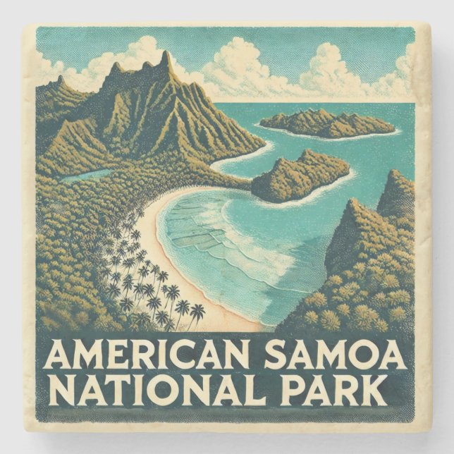 American Samoa National Park  Stone Coaster (Front)