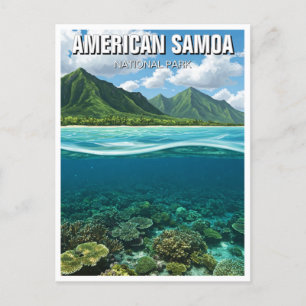 American Samoa National Park Travel Coral Reef Postcard