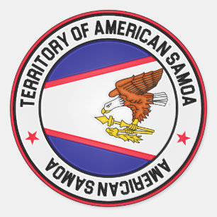 American Samoa Round Emblem Classic Round Sticker