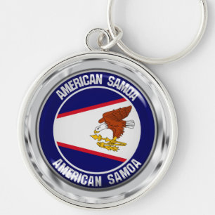 American Samoa Round Emblem Key Ring
