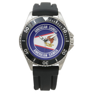 American Samoa Round Emblem Watch