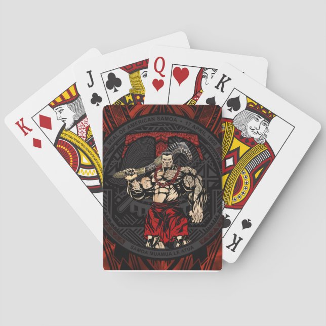 American Samoa seal tribal design Playing Cards (Back)