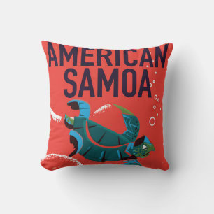 American Samoa Vintage Travel poster Cushion