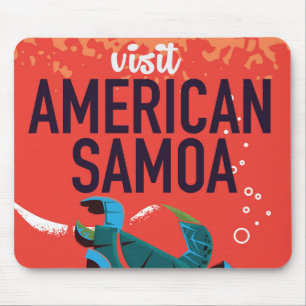 American Samoa Vintage Travel poster Mouse Pad