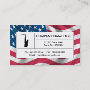 american saxaphone business card