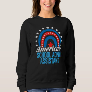 American School Admin Assistant Rainbow Usa Flag 4 Sweatshirt