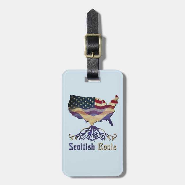 American Scottish Roots Luggage Tag Template (Front Vertical)