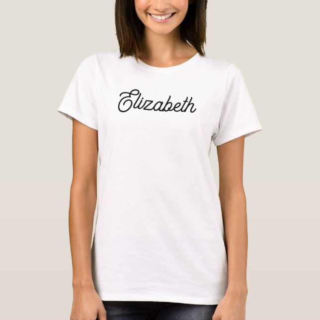 American Script Name Add Text Womens Modern T-Shirt (Front)