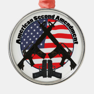 American Second Amendment Metal Tree Decoration