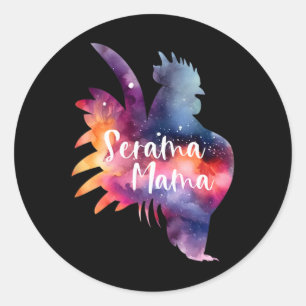 American Serama Mama Show Chicken Hen Rooster Tiny Classic Round Sticker