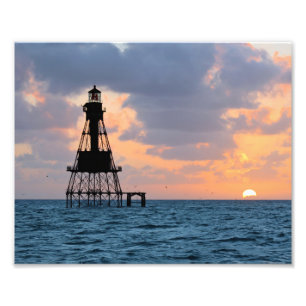American Shoal Lighthouse, Florida Satin Photo Print