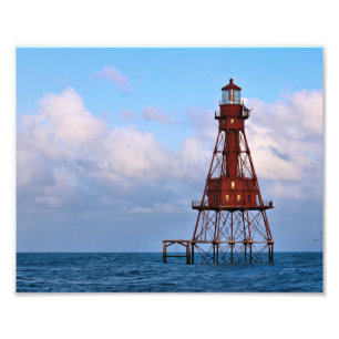 American Shoal Lighthouse, Florida Satin Photo Print