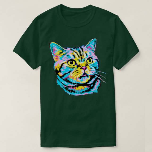 American Shorthair Art Cat Lover Gif T-Shirt (Design Front)