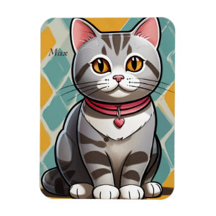 American Shorthair Cat Abstract Art Feline Magnet