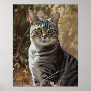 American Shorthair Cat Art Print Poster