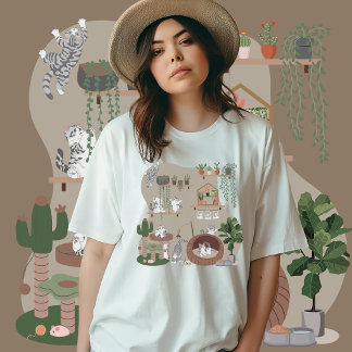 American Shorthair Cat, Playing in Cat Tree Home T-Shirt