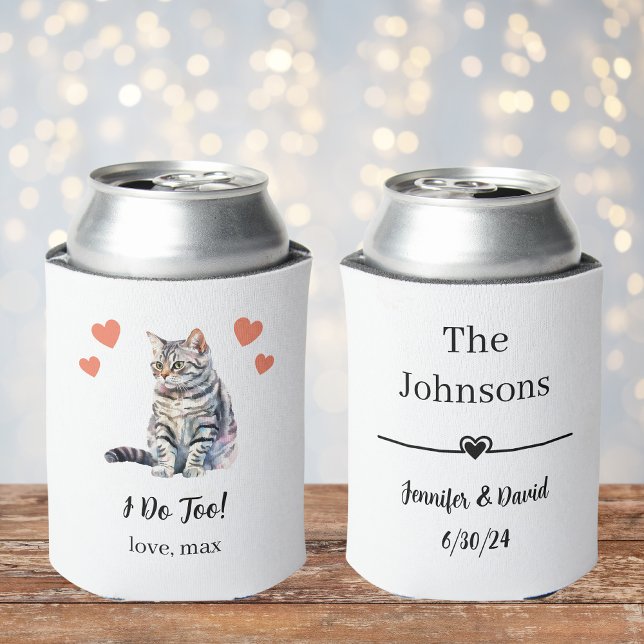 American Shorthair Cat Wedding Can Cooler Favour (Creator Uploaded)