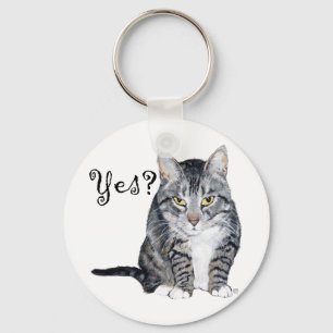 American Shorthair Cat - Yes? Key Ring