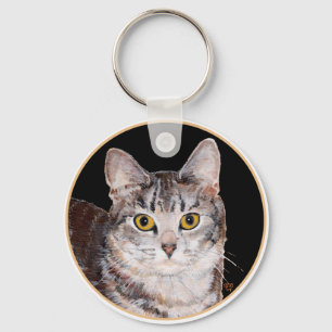 American Shorthair Tabby Cat Key Ring