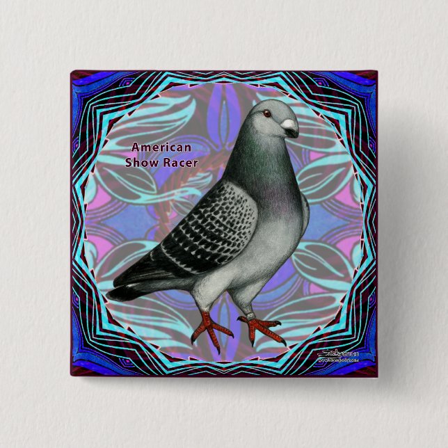 American Show Racer 15 Cm Square Badge (Front)