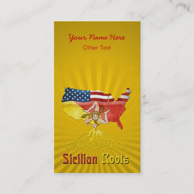 American Sicilian Roots Business Cards (Front)
