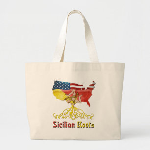 American Sicilian Roots Large Tote Bag