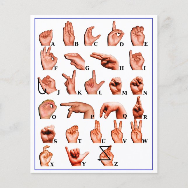 American Sign Language Alphabet Board, Learn Asl Flyer (Front)