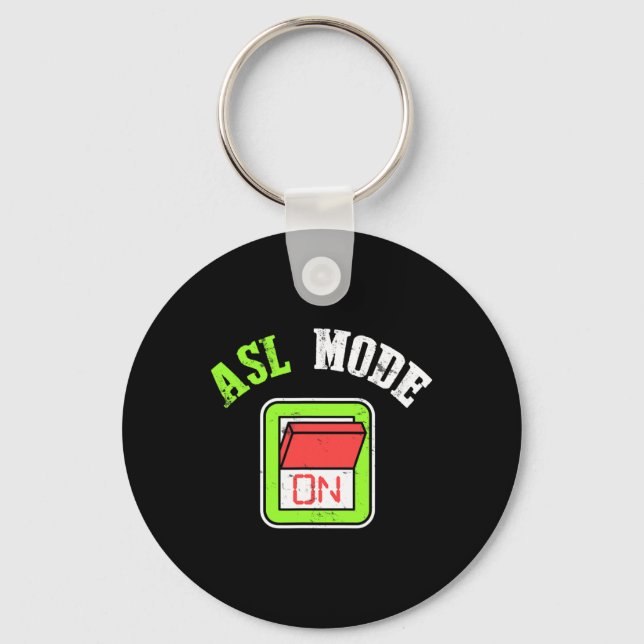 American Sign Language  ASL  Im Deaf Awareness  Key Ring (Front)