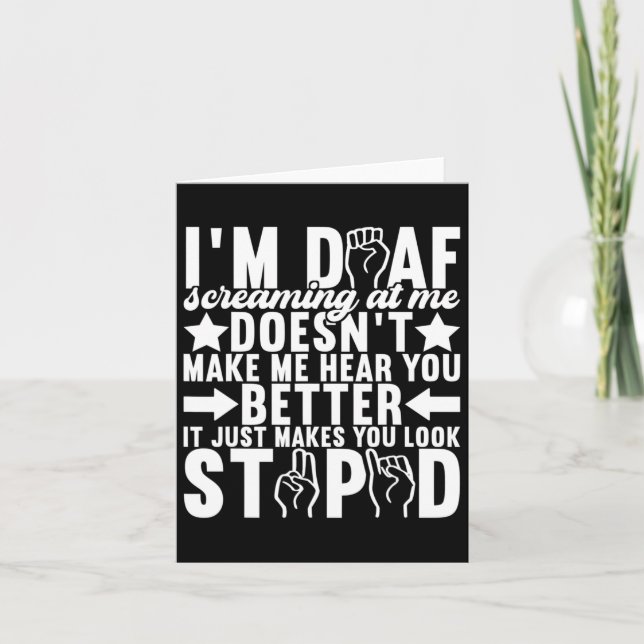 American Sign Language Deaf Awareness 11  Card (Front)