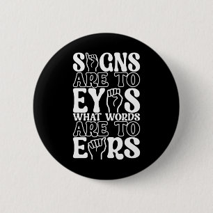 American Sign Language Deaf Awareness 12 6 Cm Round Badge