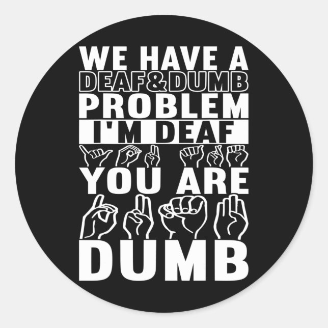 American Sign Language Deaf Awareness 16  Classic Round Sticker (Front)