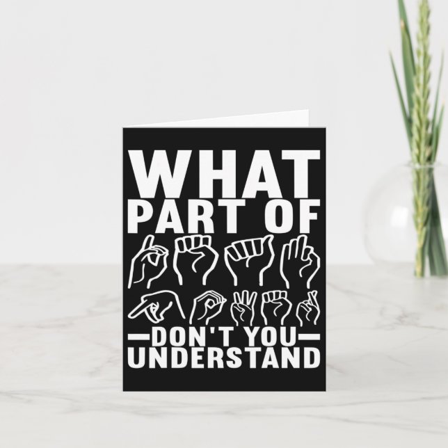 American Sign Language Deaf Awareness 17  Card (Front)