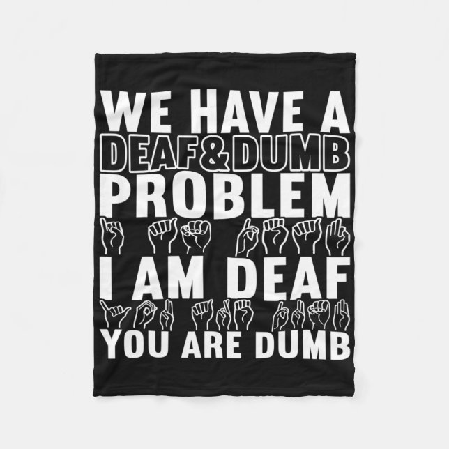 American Sign Language Deaf Awareness 20  Fleece Blanket (Front)