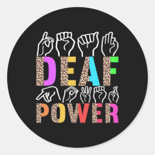 American Sign Language Deaf Awareness 3 Classic Round Sticker