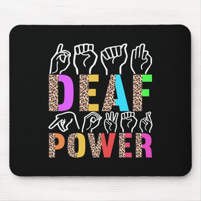 American Sign Language Deaf Awareness 3  Mouse Pad (Front)